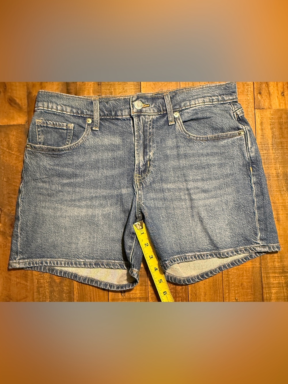 GAP Denim 5” Shorts Size 4 Dark Wash UltraSoft Stretch Denim - Picture 5 of 11